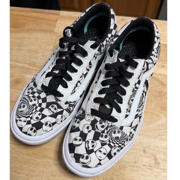 Vans Old Skool Nightmare Before Christmas Jack Skellington Checkerboard 7M 8.5W - Picture 3 of 9